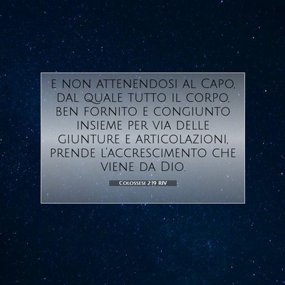 Colossesi 2:19 RIV Immagine del Versetto della Bibbia