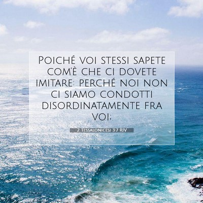 2 Tessalonicesi 3:7 RIV Immagine del Versetto della Bibbia