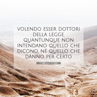 1 Timoteo 1:7 Versetto della Bibbia Spiegato