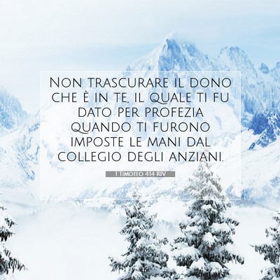 1 Timoteo 4:14 RIV Immagine del Versetto della Bibbia