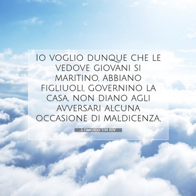 1 Timoteo 5:14 RIV Immagine del Versetto della Bibbia