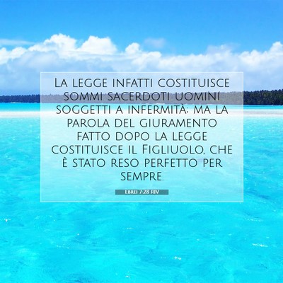 Ebrei 7:28 Versetto della Bibbia Spiegato