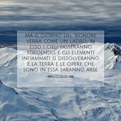 2 Pietro 3:10 RIV Immagine del Versetto della Bibbia