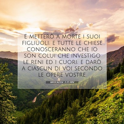 Apocalisse 2:23 RIV Immagine del Versetto della Bibbia