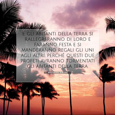 Apocalisse 11:10 RIV Immagine del Versetto della Bibbia