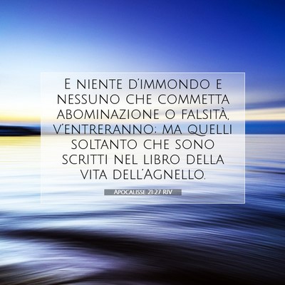 Apocalisse 21:27 RIV Immagine del Versetto della Bibbia