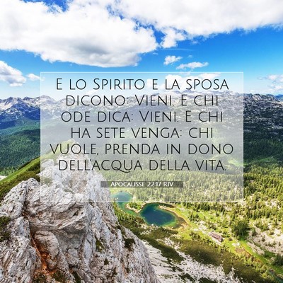 Apocalisse 22:17 RIV Immagine del Versetto della Bibbia